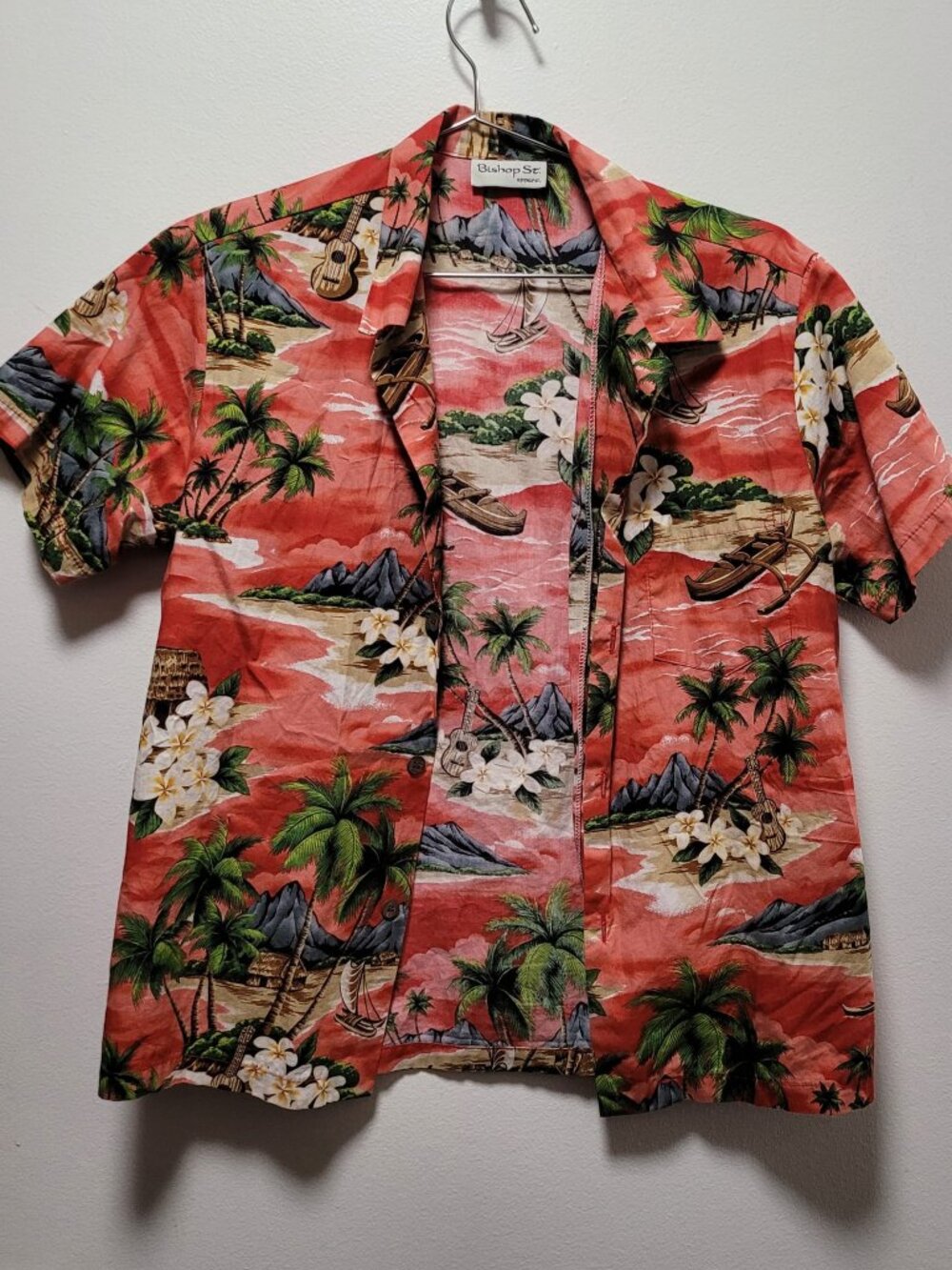 BISHOP ST Hawaii Dress Shirt Size 16